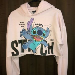 Stitch crop top hoodie